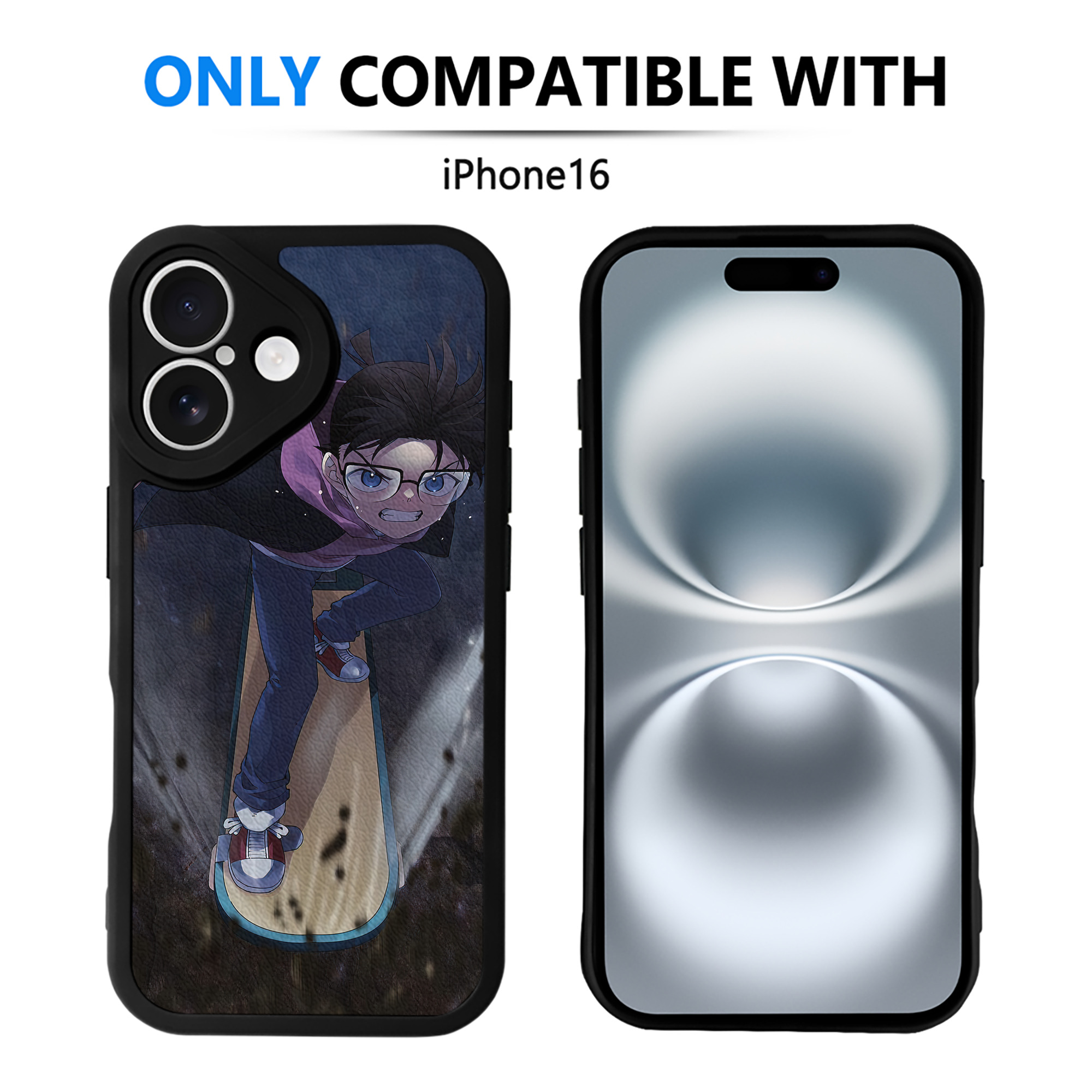 （画像用） 名探偵コナン Detective Conan 【iPhone 16シリーズ対応】シリコンスマホケース（レザー調） 材質：シリコン